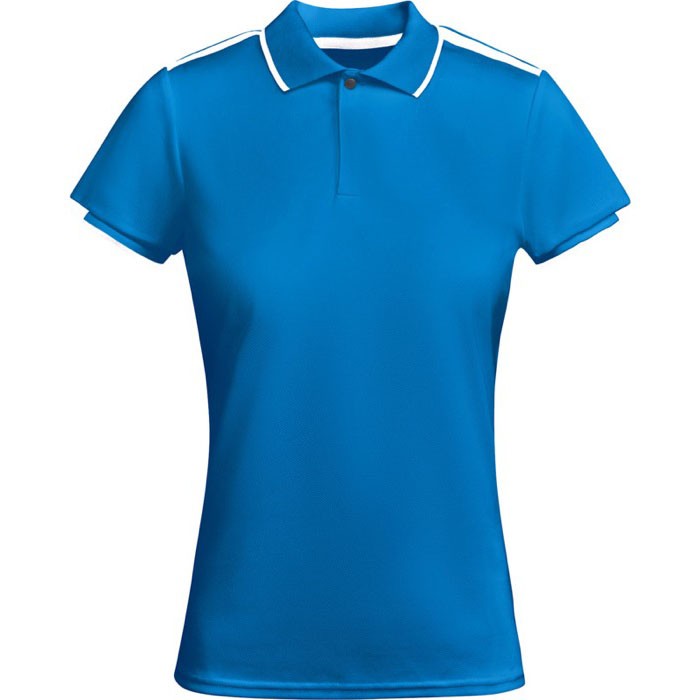 Polo de poliéster de manga corta para mujer bicolor 140 g/m2 Roly color azul real Polo de poliéster de manga corta para mujer bicolor 140 g/m2 Roly color azul real