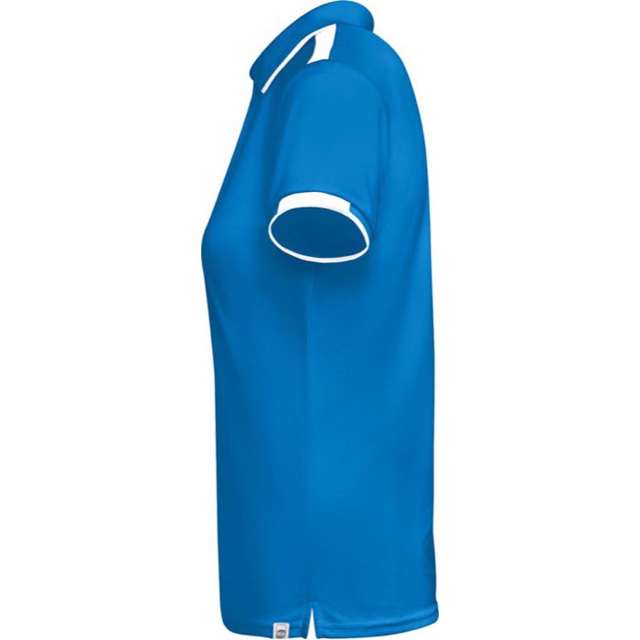 Polo de poliéster de manga corta para mujer bicolor 140 g/m2 Roly color azul real vista lateral Polo de poliéster de manga corta para mujer bicolor 140 g/m2 Roly color azul real vista lateral