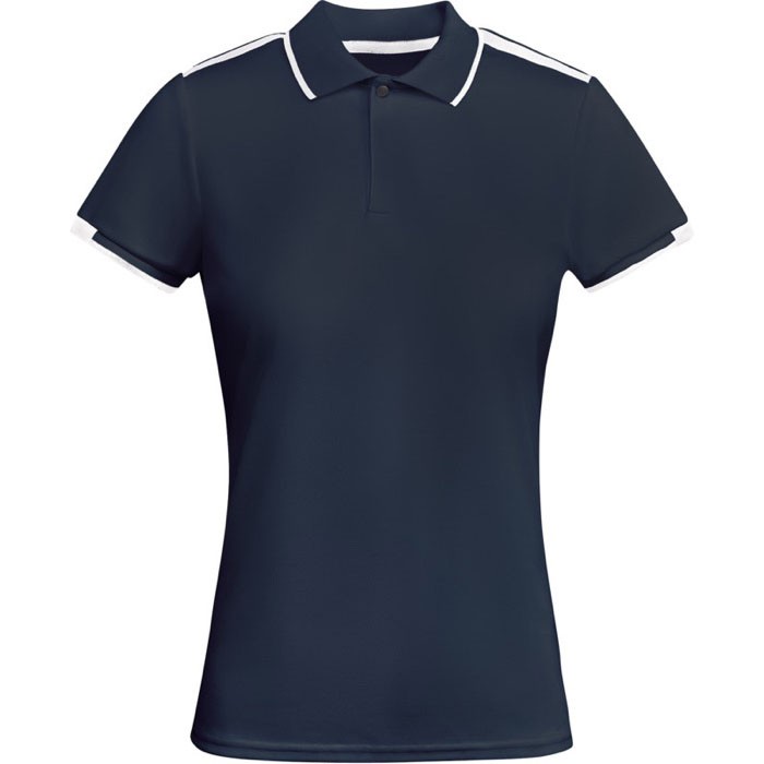 Polo de poliéster de manga corta para mujer bicolor 140 g/m2 Roly color azul marino Polo de poliéster de manga corta para mujer bicolor 140 g/m2 Roly color azul marino