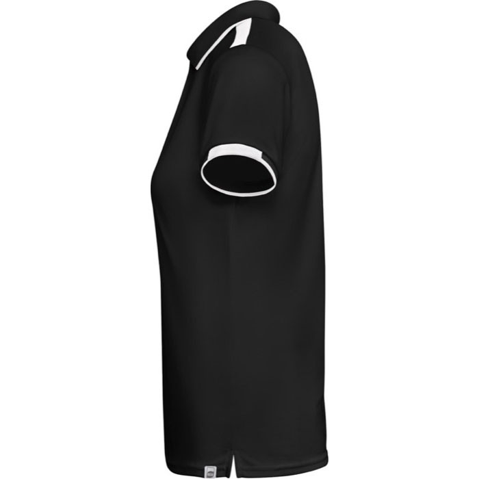 Polo de poliéster de manga corta para mujer bicolor 140 g/m2 Roly color negro vista lateral Polo de poliéster de manga corta para mujer bicolor 140 g/m2 Roly color negro vista lateral