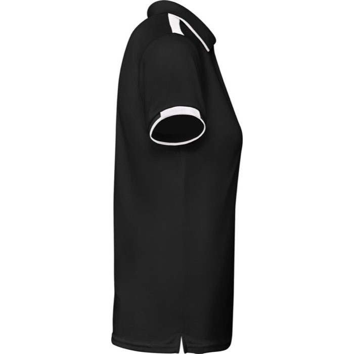 Polo de poliéster de manga corta para mujer bicolor 140 g/m2 Roly color negro segunda vista lateral Polo de poliéster de manga corta para mujer bicolor 140 g/m2 Roly color negro segunda vista lateral
