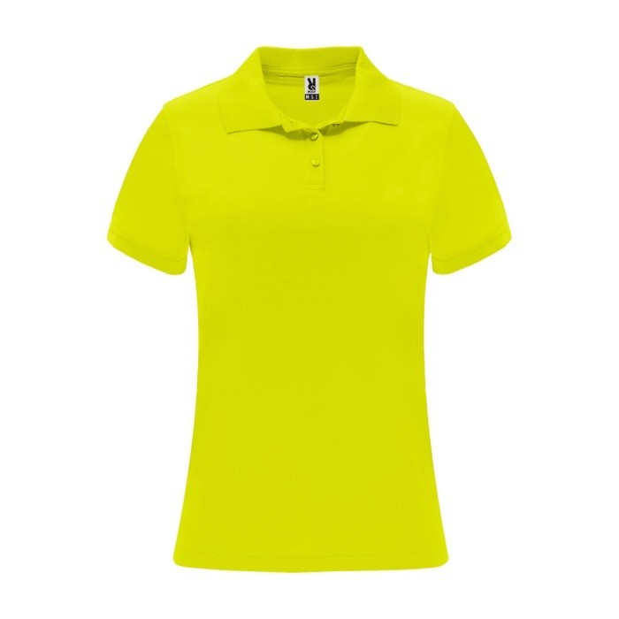 Polo técnico de punto piqué en poliéster 150 g/m2 para mujer Roly color amarillo fluorescente