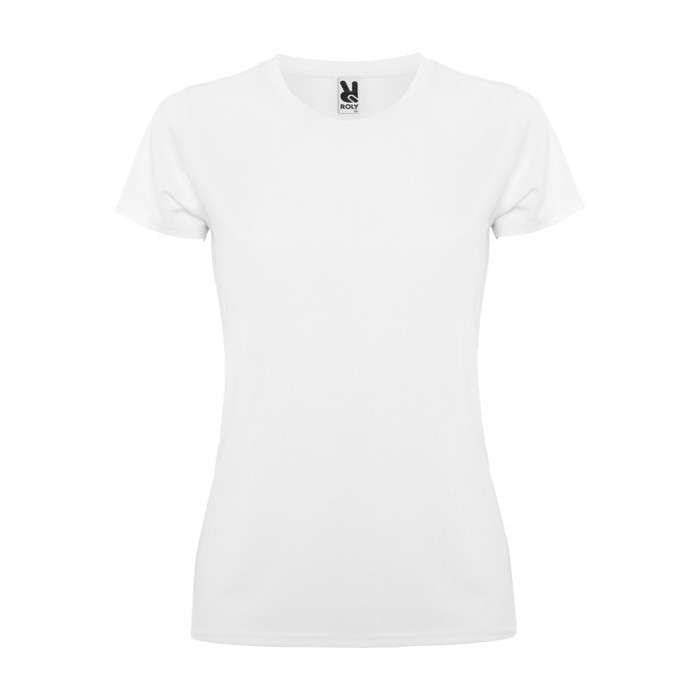 Camiseta técnica de punto piqué para mujer 150 g/m2 Roly color blanco