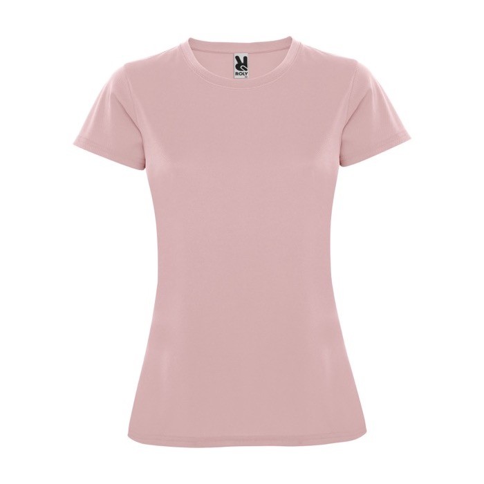 Camiseta técnica de punto piqué para mujer 150 g/m2 Roly color rosa claro