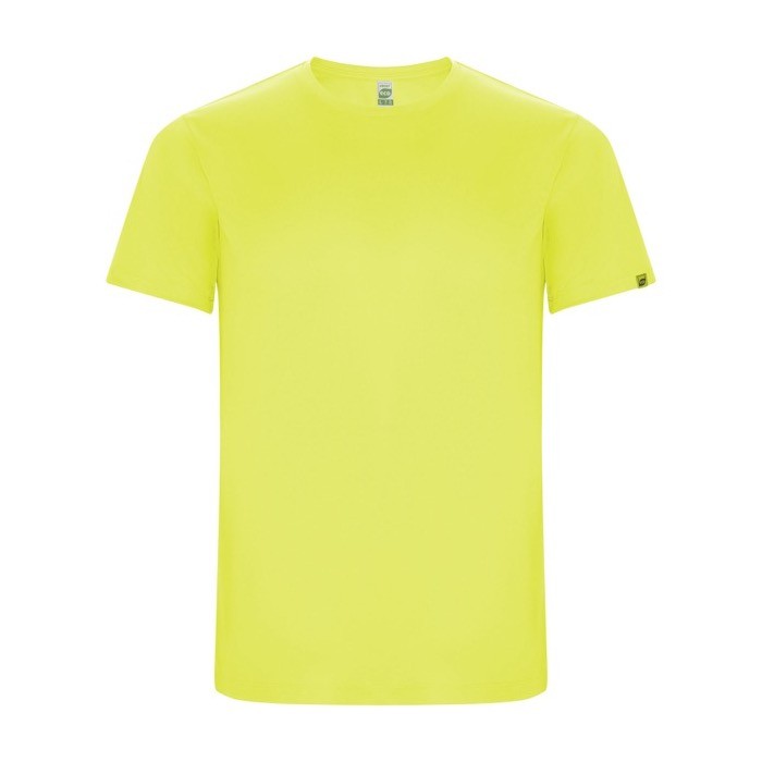 Camiseta técnica de 50% poliéster reciclado para hombre 135 g/m2 Roly color amarillo fluorescente