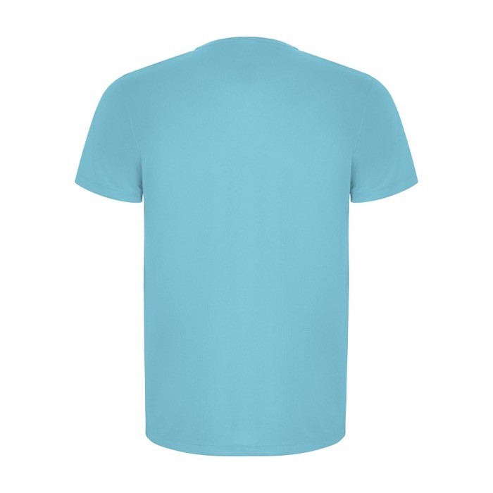 Camiseta técnica de 50% poliéster reciclado para hombre 135 g/m2 Roly color turquesa segunda vista trasera