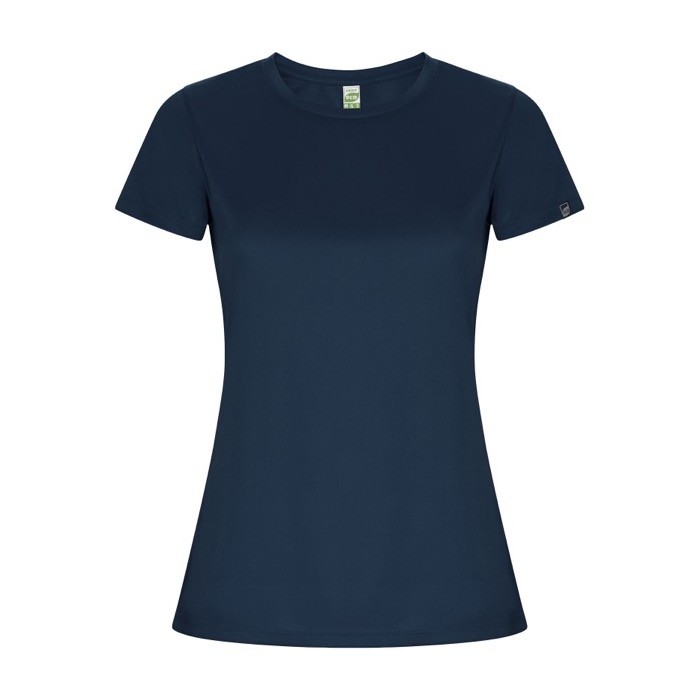 Camiseta técnica de 50% poliéster reciclado para mujer 135 g/m2 Roly color azul marino