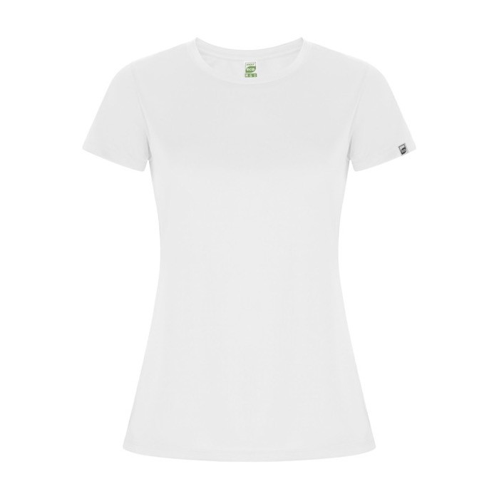 Camiseta técnica de 50% poliéster reciclado para mujer 135 g/m2 Roly color blanco