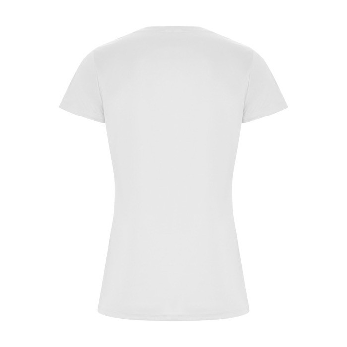 Camiseta técnica de 50% poliéster reciclado para mujer 135 g/m2 Roly color blanco segunda vista trasera