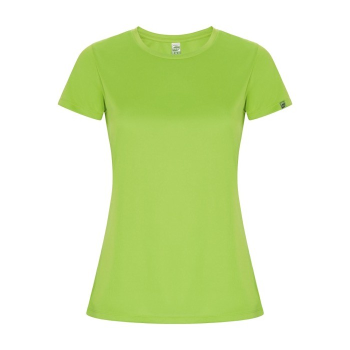 Camiseta técnica de 50% poliéster reciclado para mujer 135 g/m2 Roly color verde lima