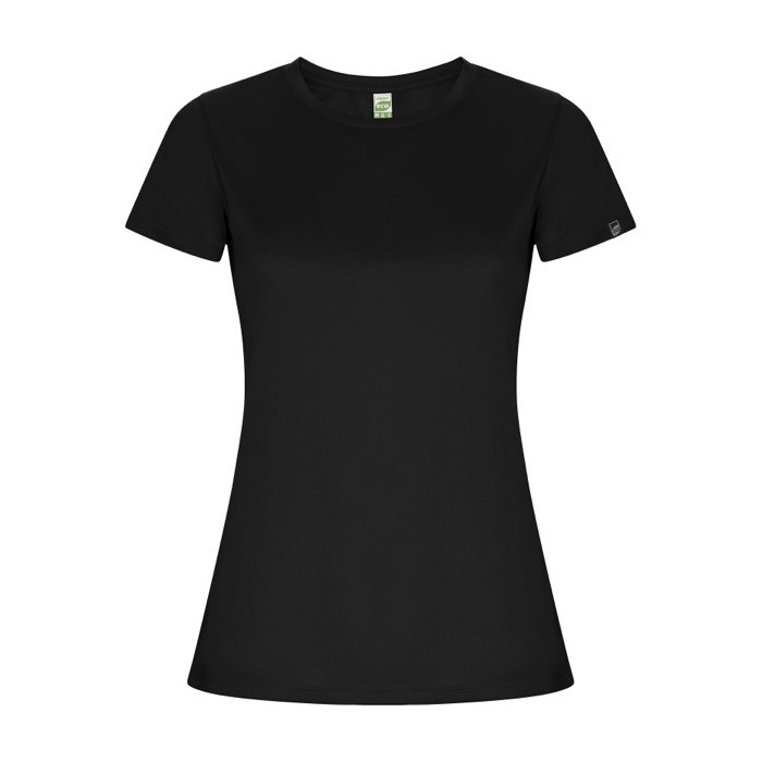 Camiseta técnica de 50% poliéster reciclado para mujer 135 g/m2 Roly color negro
