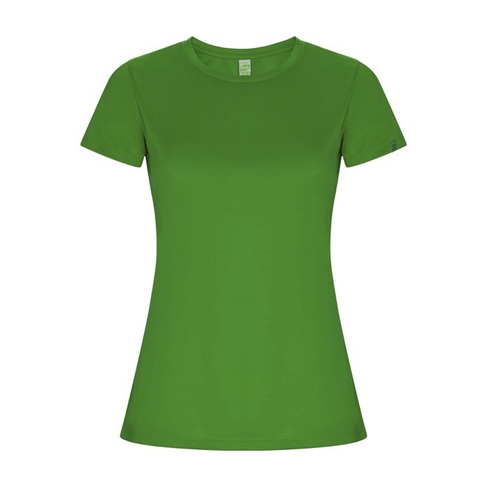 Camiseta técnica de 50% poliéster reciclado para mujer 135 g/m2 Roly color verde manzana