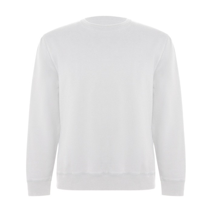 Jersey unisex de algodón orgánico y poliéster reciclado 300 g/m2 Roly color blanco
