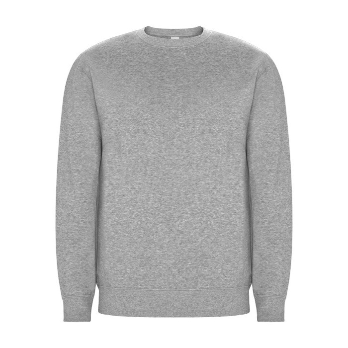 Jersey unisex de algodón orgánico y poliéster reciclado 300 g/m2 Roly color gris claro jaspeado