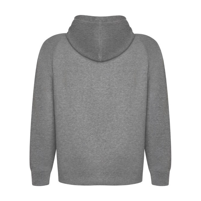 Sudadera hecha de un 57% de algodón orgánico unisex 300 g/m2 Roly color gris claro jaspeado segunda vista trasera