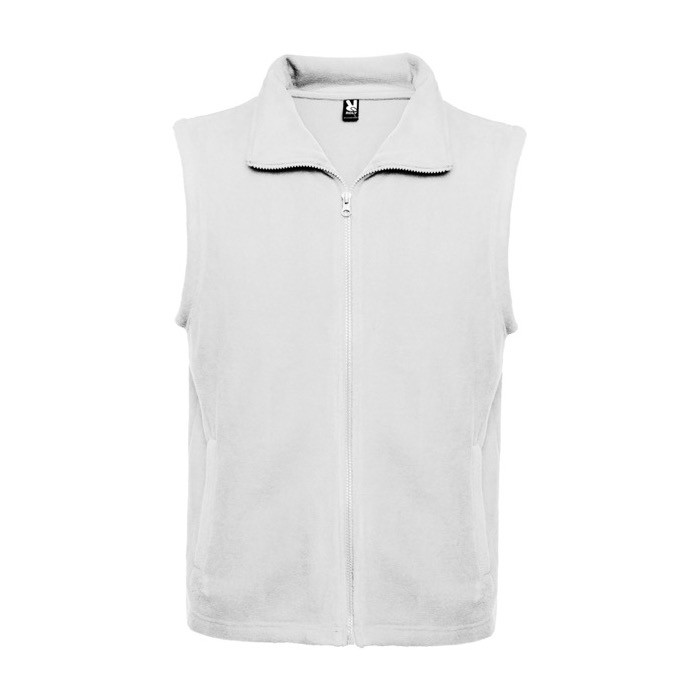 Chaleco polar unisex de 100% poliéster con cuello pollo 300 g/m2 Roly color blanco Chaleco polar unisex de 100% poliéster con cuello pollo 300 g/m2 Roly color blanco