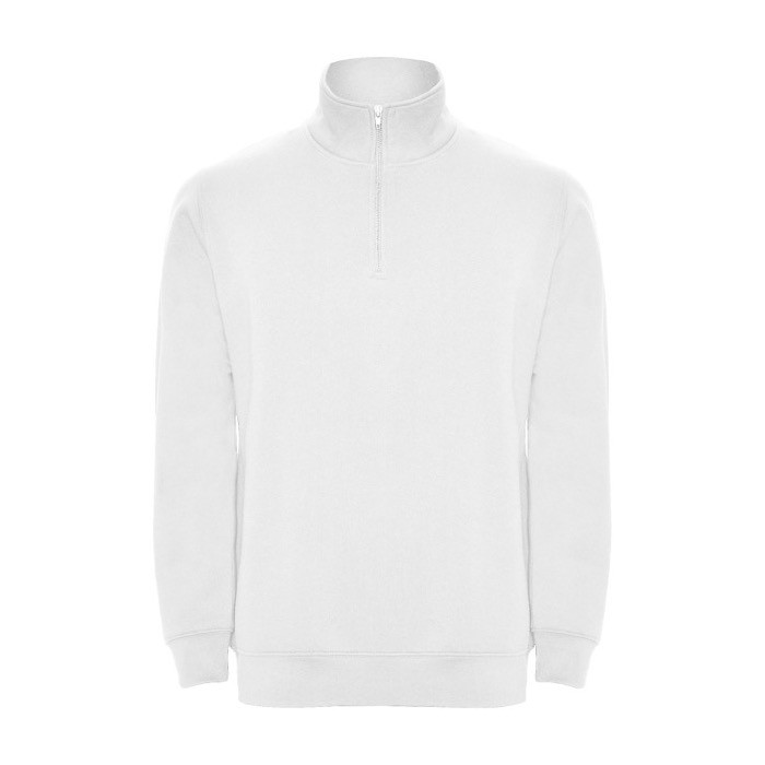 Sudadera de algodón y poliéster con media cremallera 280 g/m2 Roly color blanco Sudadera de algodón y poliéster con media cremallera 280 g/m2 Roly color blanco