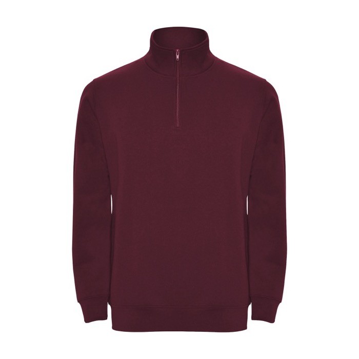 Sudadera de algodón y poliéster con media cremallera 280 g/m2 Roly color burdeos Sudadera de algodón y poliéster con media cremallera 280 g/m2 Roly color burdeos