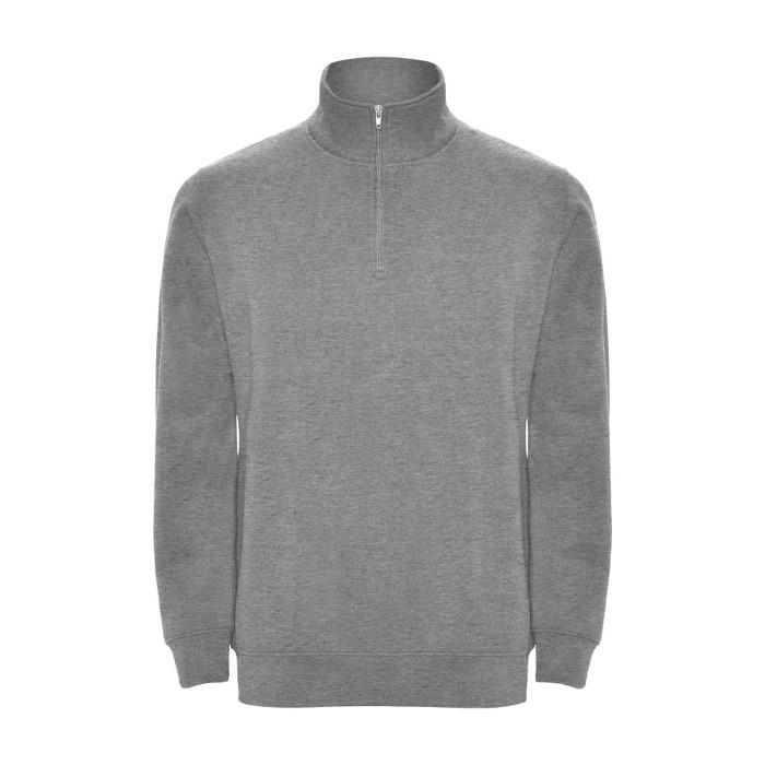 Sudadera de algodón y poliéster con media cremallera 280 g/m2 Roly color gris claro jaspeado Sudadera de algodón y poliéster con media cremallera 280 g/m2 Roly color gris claro jaspeado