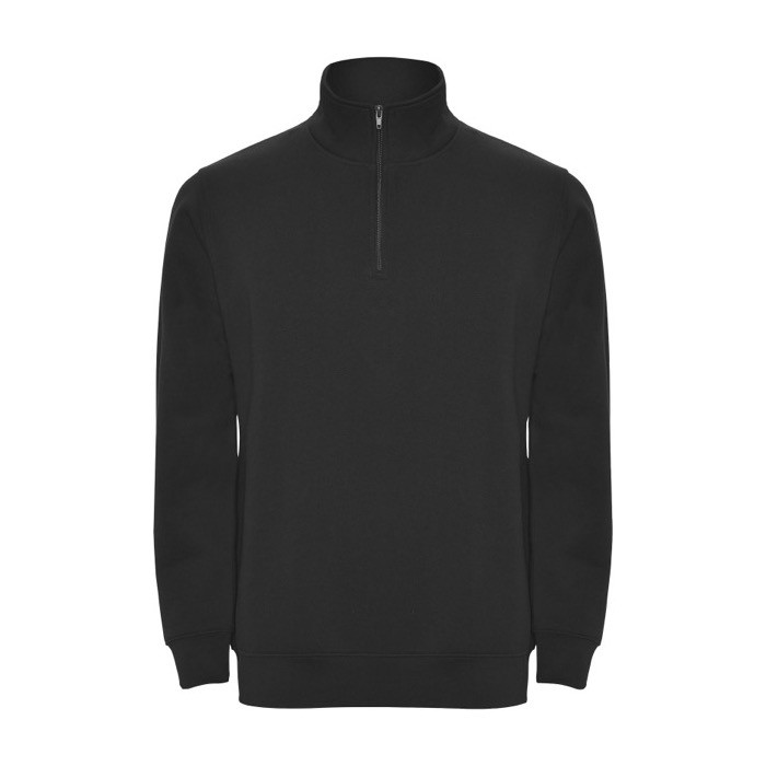 Sudadera de algodón y poliéster con media cremallera 280 g/m2 Roly color negro Sudadera de algodón y poliéster con media cremallera 280 g/m2 Roly color negro