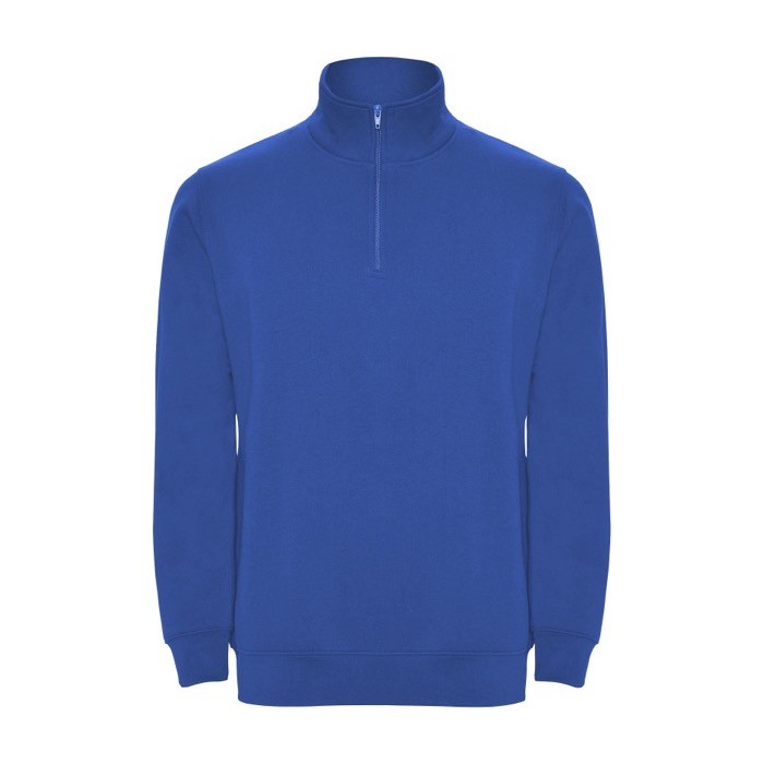 Sudadera de algodón y poliéster con media cremallera 280 g/m2 Roly color azul real Sudadera de algodón y poliéster con media cremallera 280 g/m2 Roly color azul real