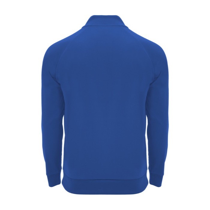 Jersey deportivo con media cremallera de poliéster 200 g/m2 Roly color azul real segunda vista trasera Jersey deportivo con media cremallera de poliéster 200 g/m2 Roly color azul real segunda vista trasera