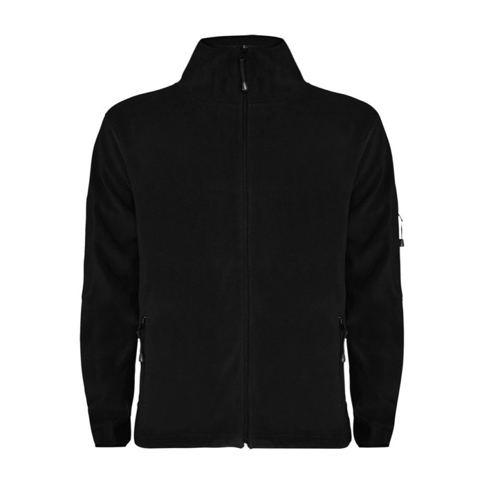 Sudadera polar de poliéster con cremallera completa 300 g/m2 Roly color negro