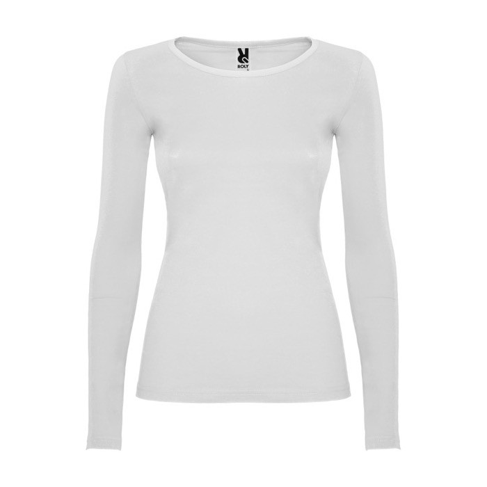 Camiseta para mujer de 100% algodón en punto 160 g/m2 Roly color blanco