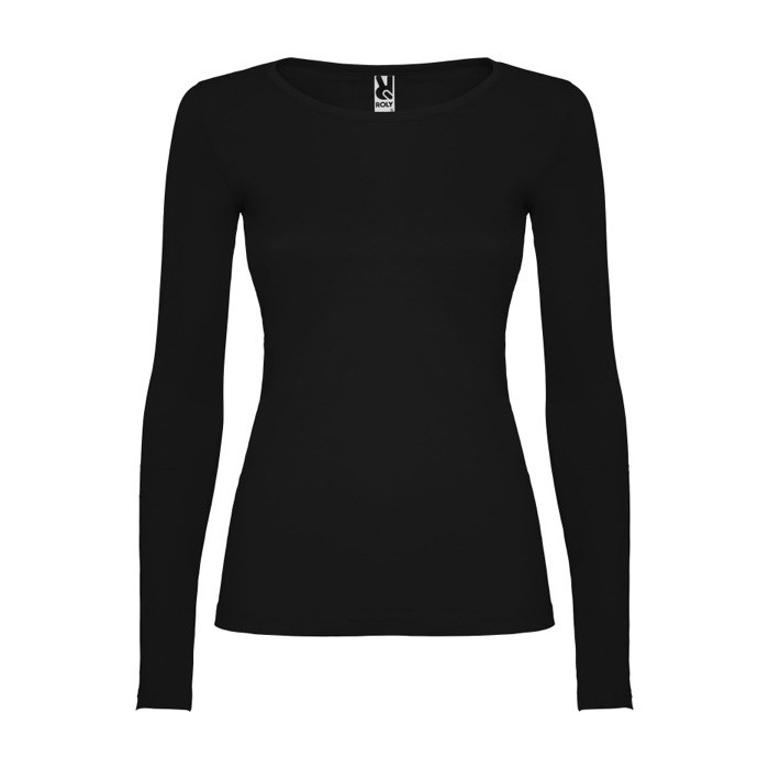 Camiseta para mujer de 100% algodón en punto 160 g/m2 Roly color negro