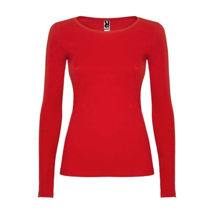 Camiseta para mujer de 100% algodón en punto 160 g/m2 Roly color rojo