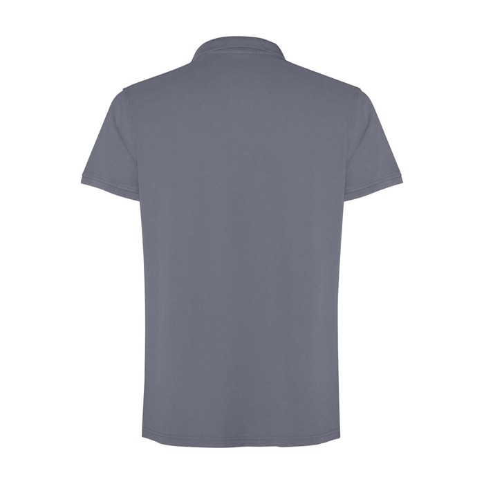 Polo unisex de manga corta con acabado lavado 200 g/m2 Roly Cobain color gris oscuro segunda vista trasera Polo unisex de manga corta con acabado lavado 200 g/m2 Roly Cobain color gris oscuro segunda vista trasera
