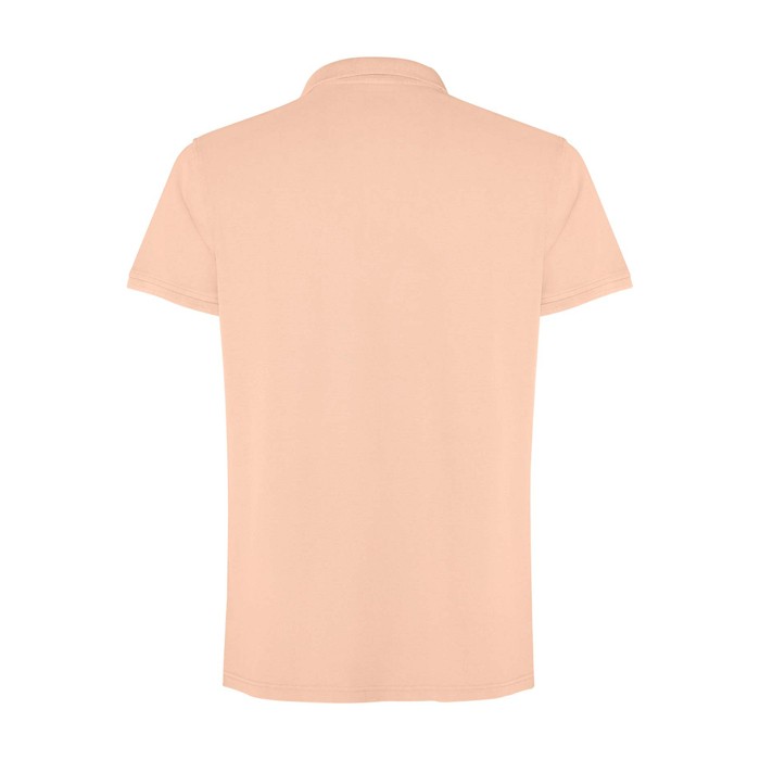 Polo unisex de manga corta con acabado lavado 200 g/m2 Roly Cobain color coral segunda vista trasera Polo unisex de manga corta con acabado lavado 200 g/m2 Roly Cobain color coral segunda vista trasera