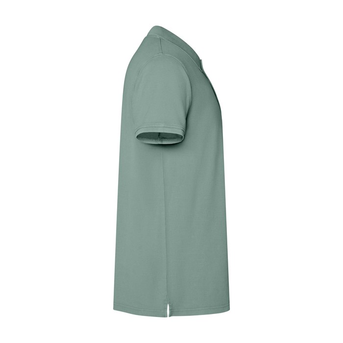 Polo unisex de manga corta con acabado lavado 200 g/m2 Roly Cobain color verde oscuro segunda vista lateral Polo unisex de manga corta con acabado lavado 200 g/m2 Roly Cobain color verde oscuro segunda vista lateral