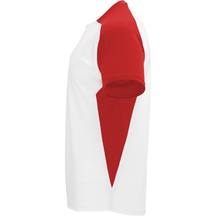 Camiseta deportiva unisex en manga corta de poliéster 140 g/m2 Roly vista lateral