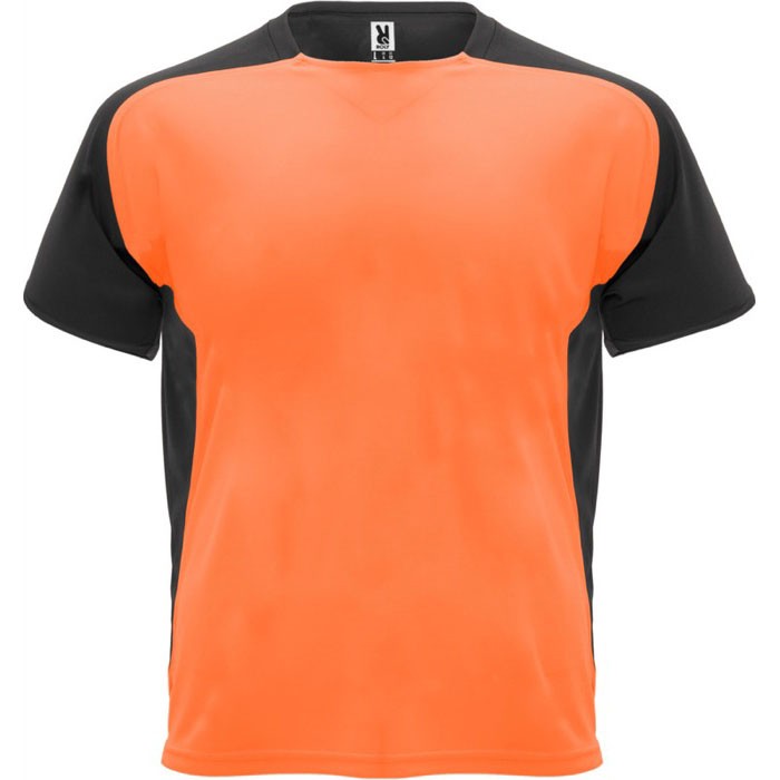 Camiseta deportiva unisex en manga corta de poliéster 140 g/m2 Roly color naranja