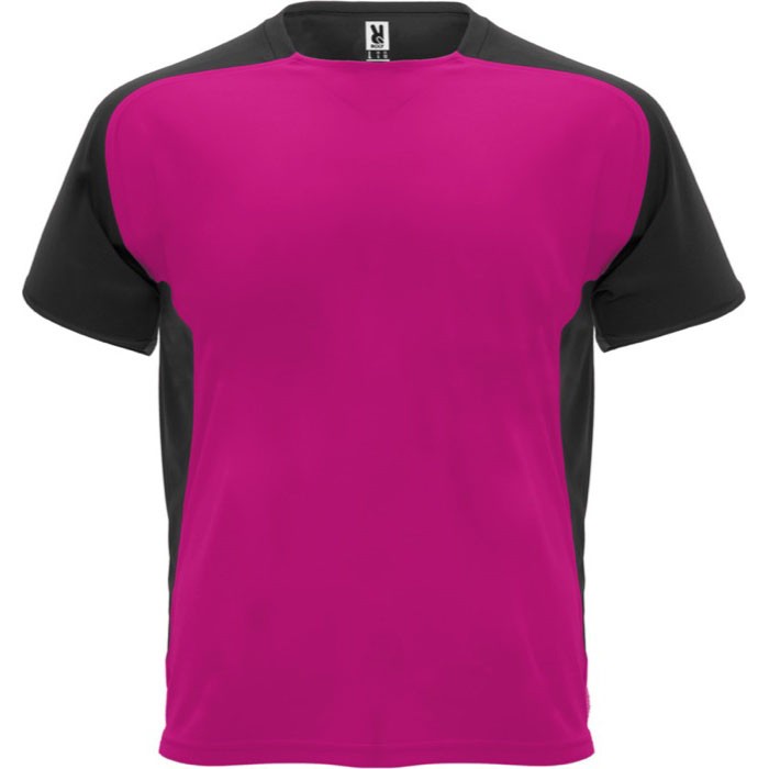 Camiseta deportiva unisex en manga corta de poliéster 140 g/m2 Roly color rosa