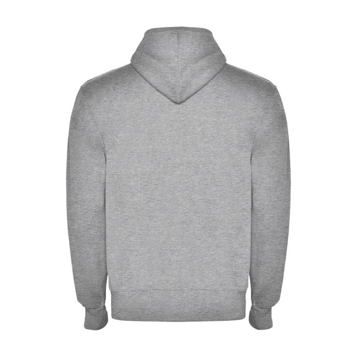 Sudadera de algodón y poliéster unisex con capucha 280 g/m2 Roly color gris claro jaspeado segunda vista trasera