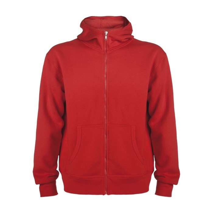 Sudadera de algodón y poliéster unisex con capucha 280 g/m2 Roly color rojo