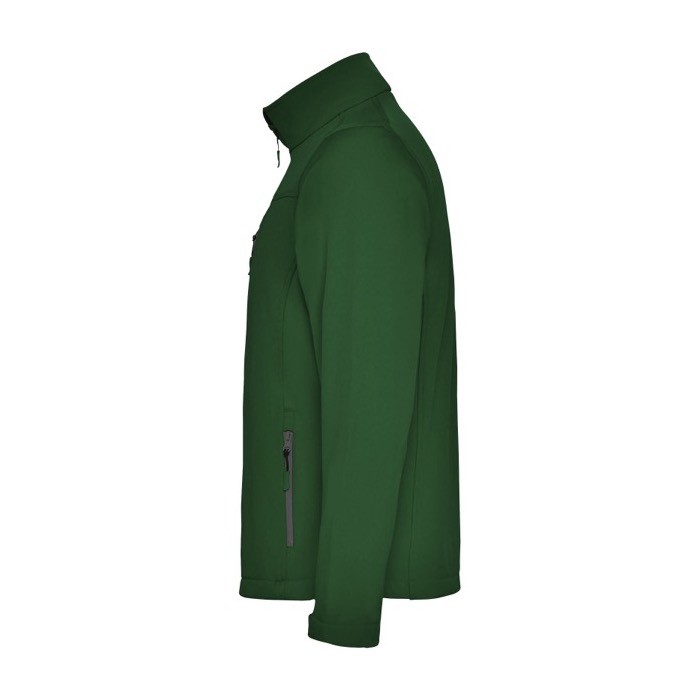 Chaqueta softshell de poliéster para hombre 300 g/m2 Roly color verde botella vista lateral