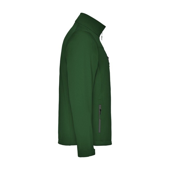 Chaqueta softshell de poliéster para hombre 300 g/m2 Roly color verde botella segunda vista lateral