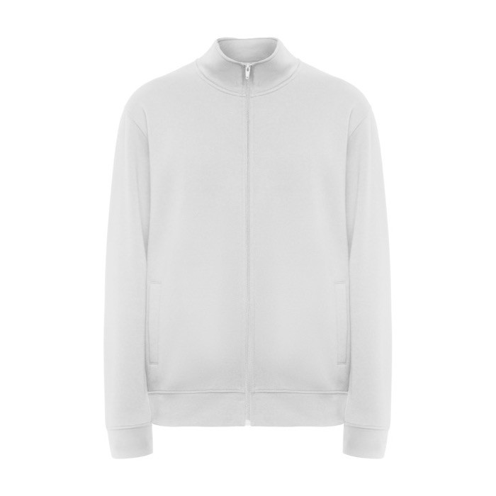 Jersey de cuello perkins de algodón y poliéster unisex 280 g/m2 Roly color blanco