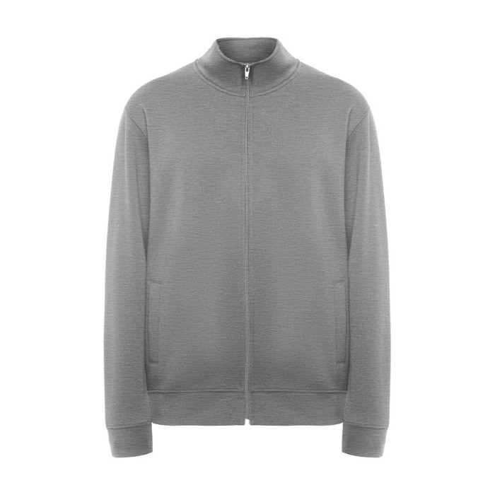 Jersey de cuello perkins de algodón y poliéster unisex 280 g/m2 Roly color gris claro jaspeado