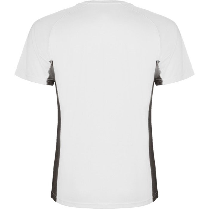 Camiseta deportiva de poliéster para hombre bicolor 140 g/m2 Roly color blanco segunda vista trasera