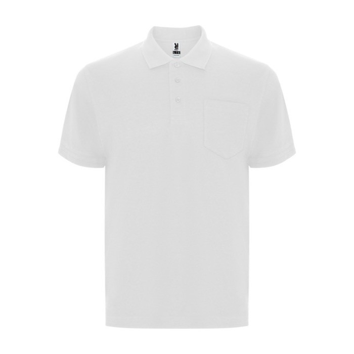 Polo piqué de algodón y poliéster con bolsillo unisex 190 g/m2 Roly color blanco Polo piqué de algodón y poliéster con bolsillo unisex 190 g/m2 Roly color blanco