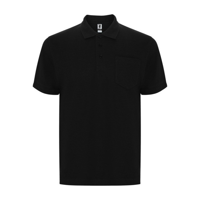 Polo piqué de algodón y poliéster con bolsillo unisex 190 g/m2 Roly color negro Polo piqué de algodón y poliéster con bolsillo unisex 190 g/m2 Roly color negro