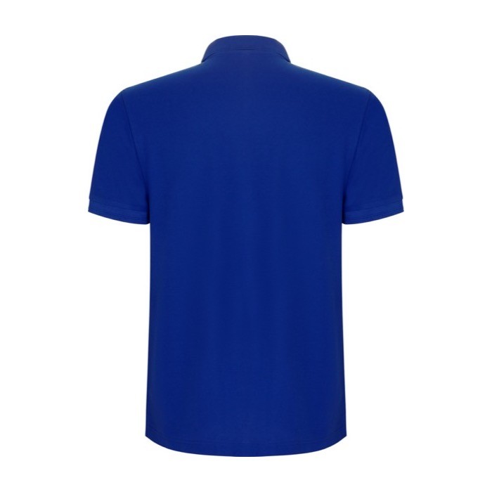 Polo de algodón y poliéster en piqué para hombre 190 g/m2 Roly color azul segunda vista trasera Polo de algodón y poliéster en piqué para hombre 190 g/m2 Roly color azul segunda vista trasera