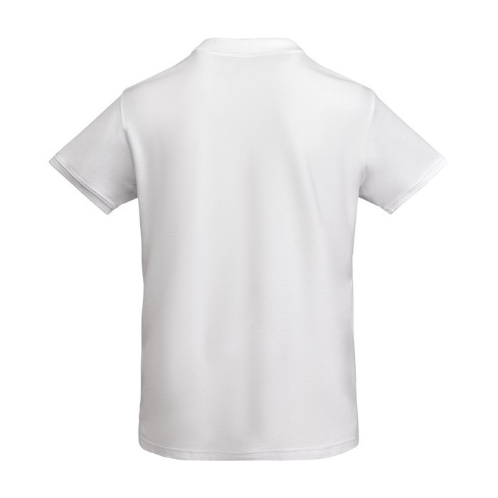 Polo de algodón orgánico 100% en punto piqué para hombre 210 g/m2 Roly color blanco segunda vista trasera Polo de algodón orgánico 100% en punto piqué para hombre 210 g/m2 Roly color blanco segunda vista trasera