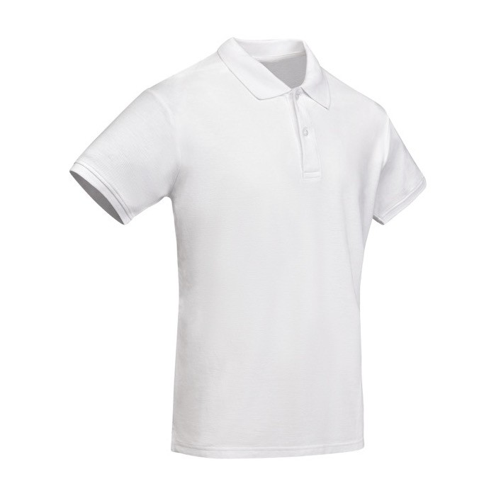 Polo de algodón orgánico 100% en punto piqué para hombre 210 g/m2 Roly color blanco segunda vista Polo de algodón orgánico 100% en punto piqué para hombre 210 g/m2 Roly color blanco segunda vista