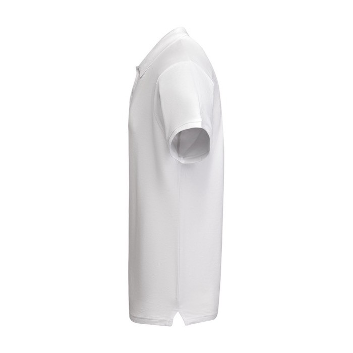 Polo de algodón orgánico 100% en punto piqué para hombre 210 g/m2 Roly color blanco vista lateral Polo de algodón orgánico 100% en punto piqué para hombre 210 g/m2 Roly color blanco vista lateral