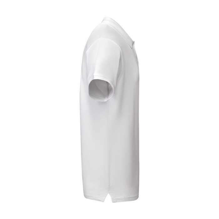 Polo de algodón orgánico 100% en punto piqué para hombre 210 g/m2 Roly color blanco segunda vista lateral Polo de algodón orgánico 100% en punto piqué para hombre 210 g/m2 Roly color blanco segunda vista lateral